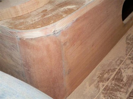 Corner repaired and sanded