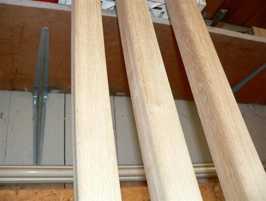 The beams planed and sanded