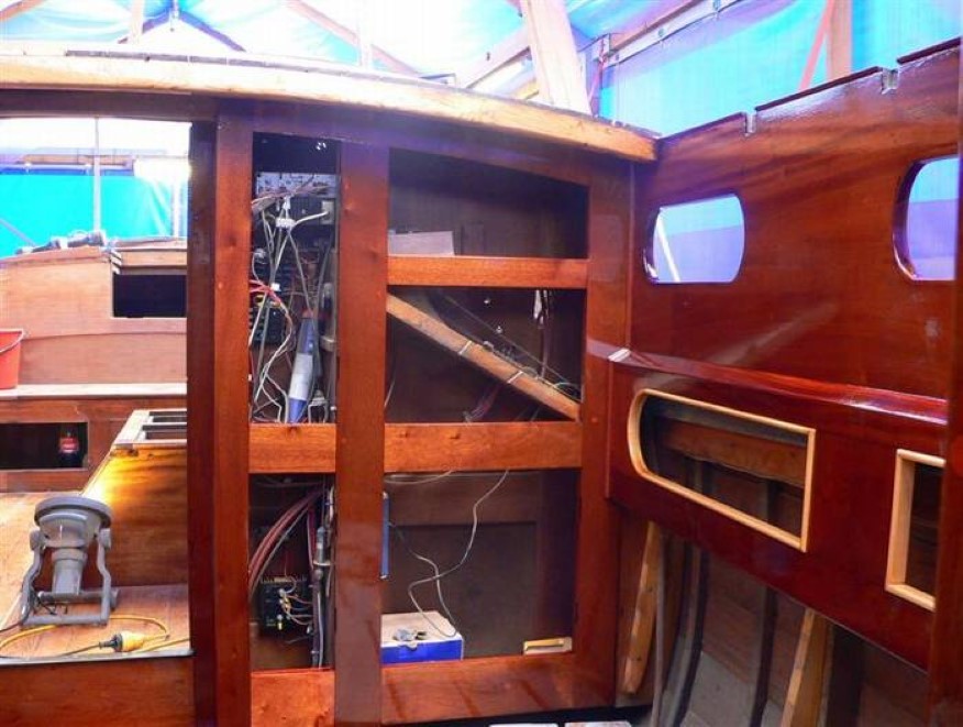Newly varnished cabin