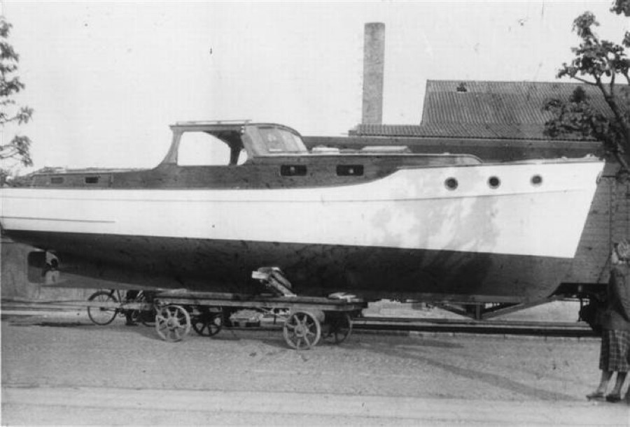 En spritny Selma III på vej til søsætning i 1953